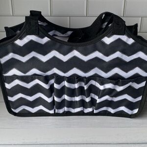 Thirty-One Black & White Chevron Tote Bag | Organizer Tote